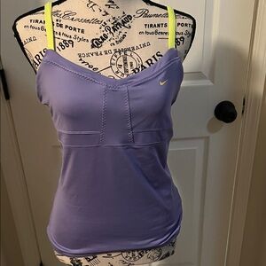 Nike Women's Lavender and Lime Sports Camisole Dri Fit Built-in Bra